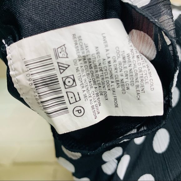 Maternity Black White Dot Short Sleeve Dress Lg - Picture 8 of 8